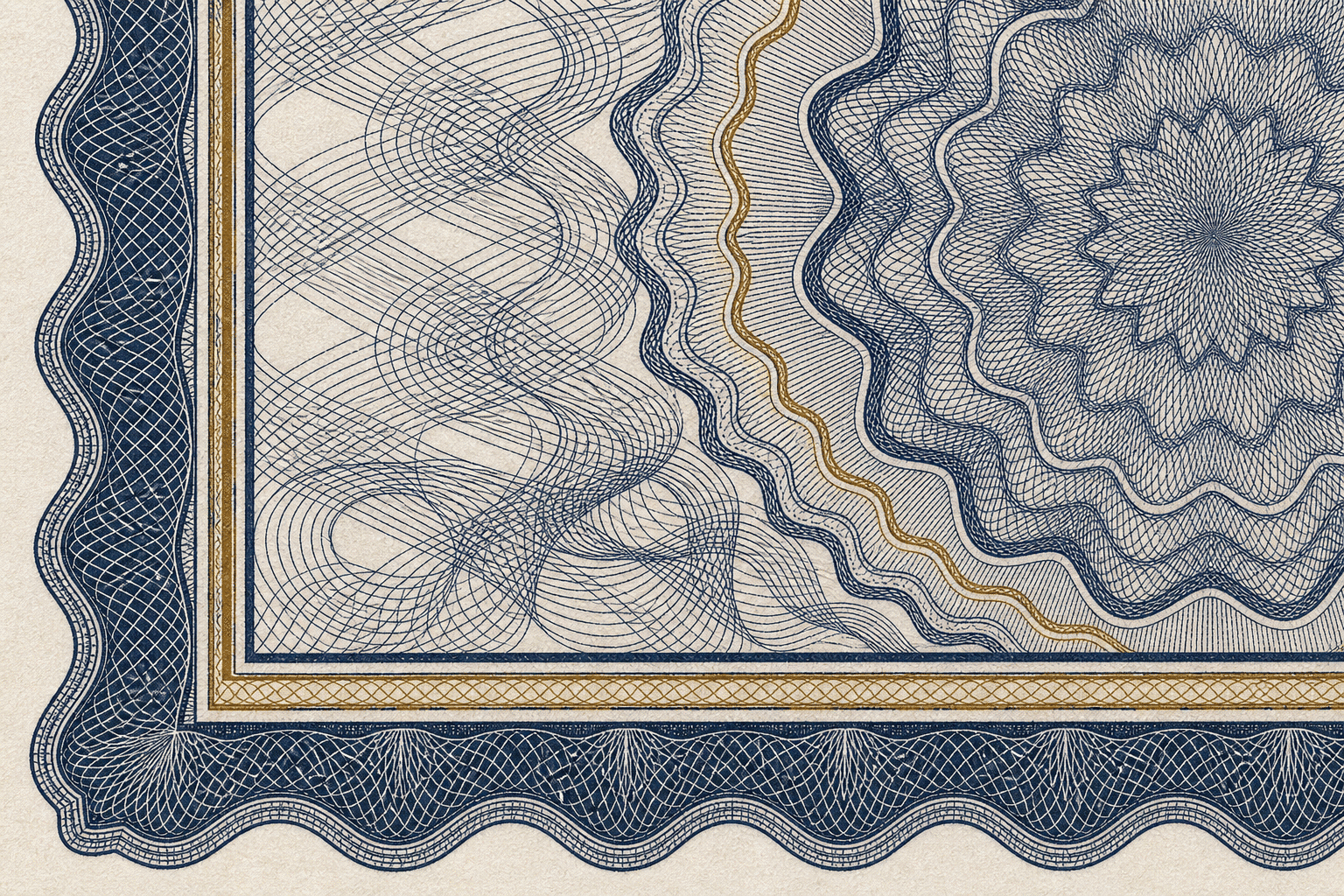 Gravure taille-douce, motif guilloché